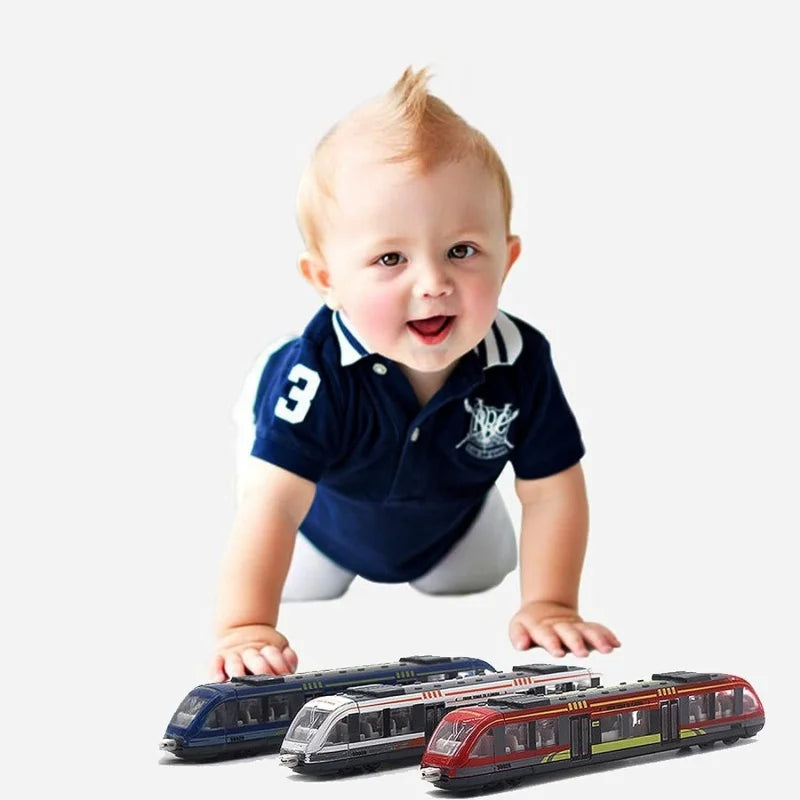 Set Treni Giocattolo Locomotiva Ad Alta Velocità Motore Pressofuso Modello Auto Scorrevole Per Bambini