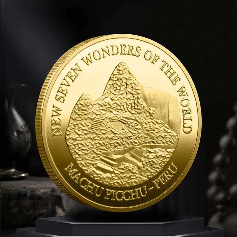Set Di 7 Monete Placcate Oro E Argento Sette Meraviglie Del Mondo Collezione Commemorativa Viaggi