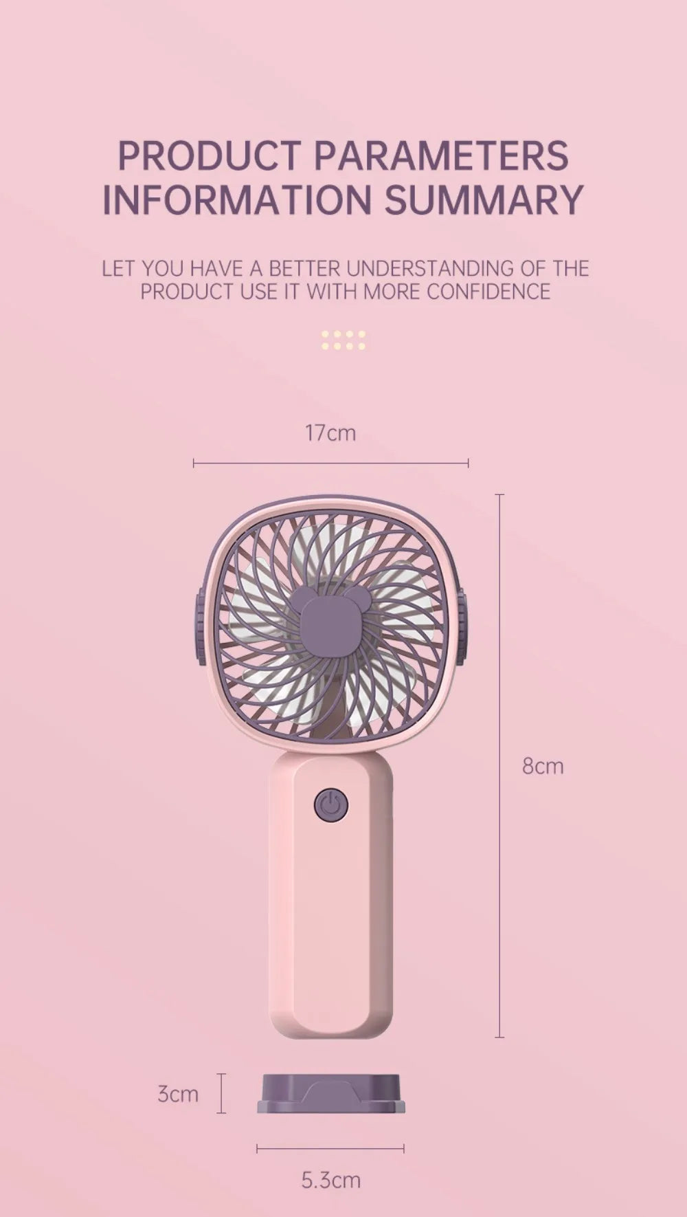 Mini Ventilatore USB Portatile Multifunzionale Con Supporto Da Tavolo Per Studenti E Esterni Batteria Ricaricabile