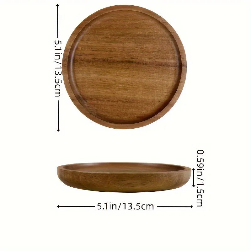 Piatto Di Frutta Giapponese In Legno Massello Rotondo Vassoio Snack Multidimensionale Ad Alto Valore Allingrosso
