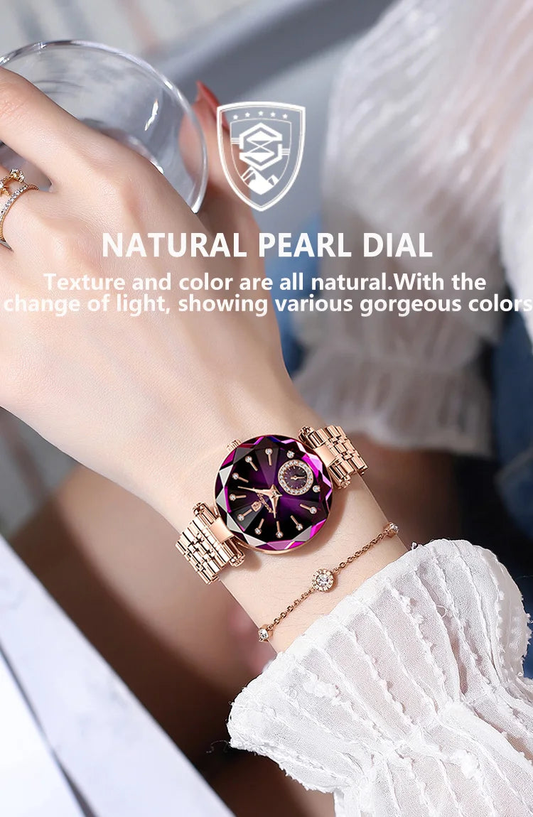 Orologio Da Donna Di Lusso POEDAGAR Impermeabile Al Quarzo Casuale Elegante Con Scatola Inclusa