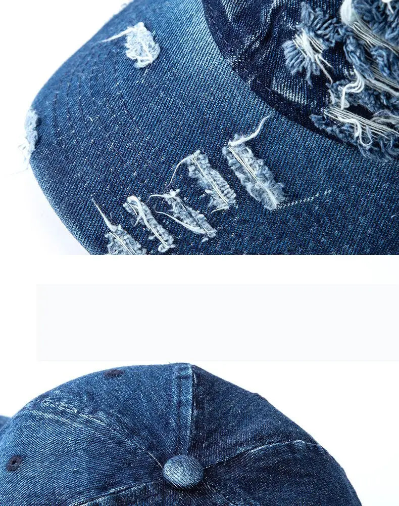 Berretto Da Baseball Denim Lavato Unisex Snapback Traspirante Con Protezione Solare Vintage Primavera Estate