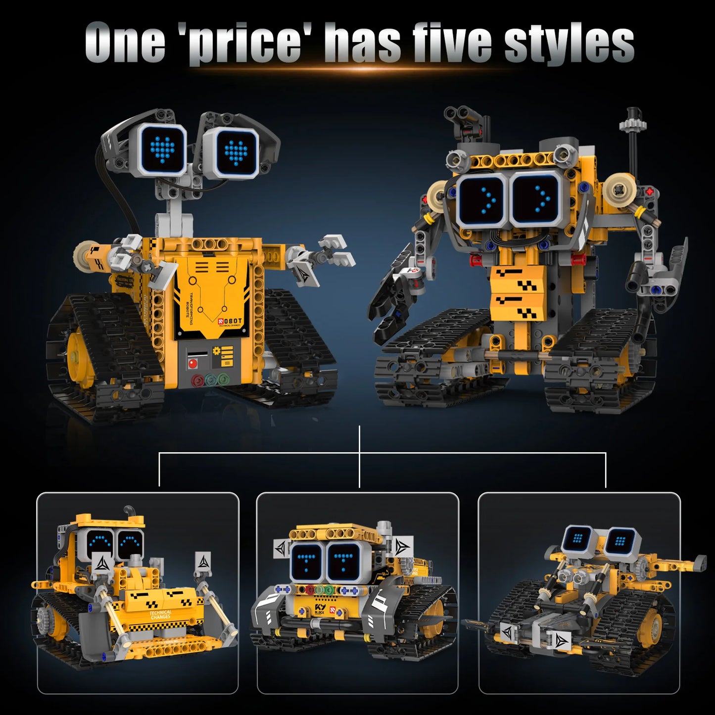 Robot Trasformabile 5 In 1 Con Display Digitale Telecomandato Per Bambini Regalo Ideale