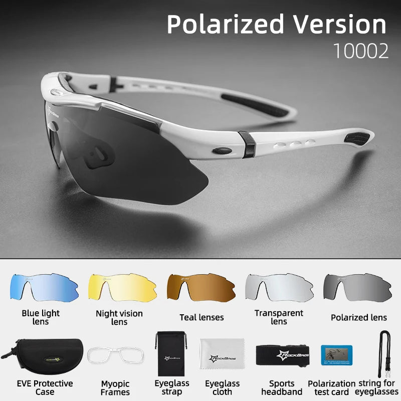 Occhiali Da Ciclismo Polarizzati Per Uomo UV400 Con Naso Regolabile E Set Di 5 Lenti Per Road MTB