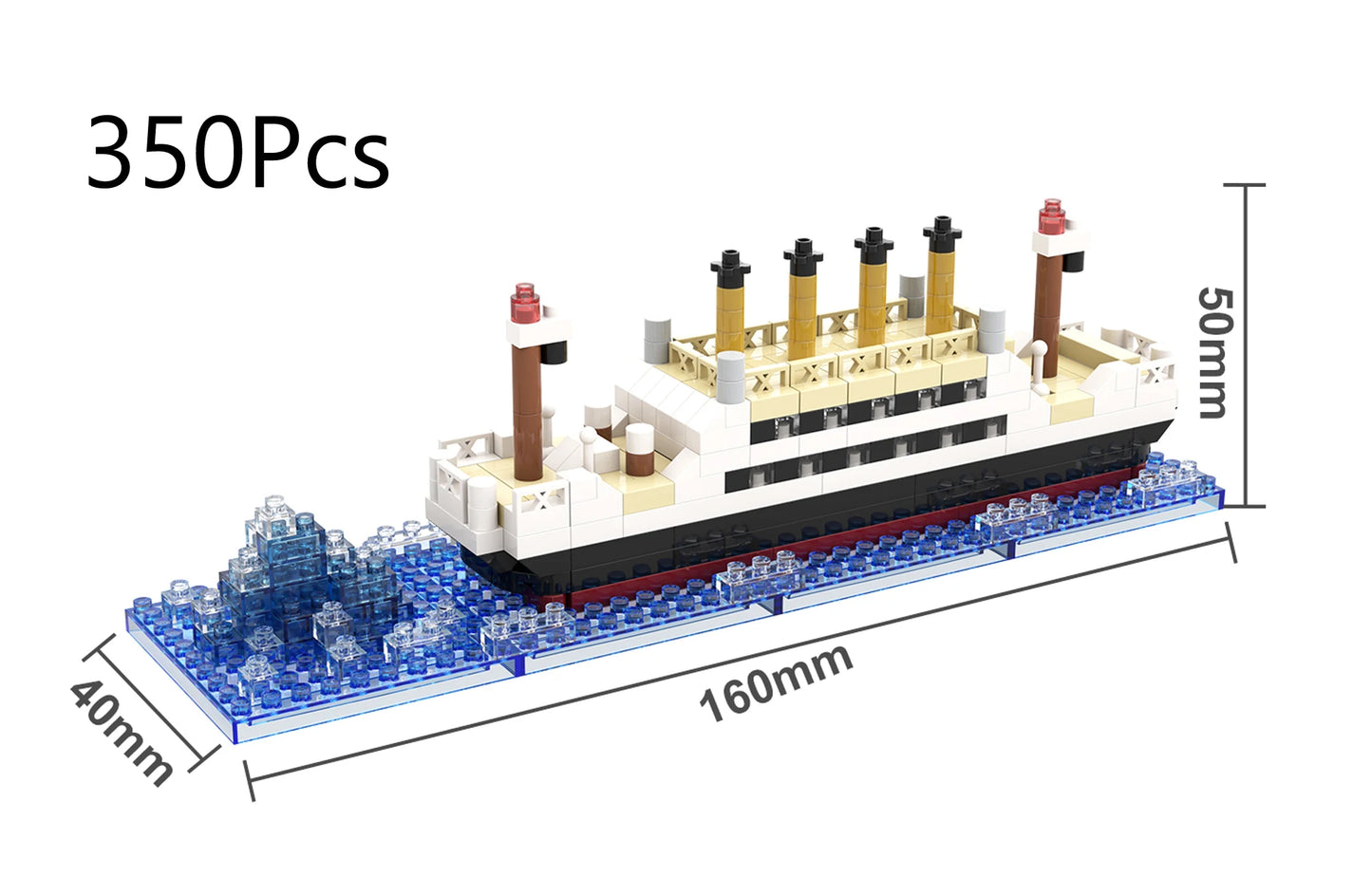Titanic Giant Puzzle Kit Micro Blocchi Nave da Crociera Desktop Regalo Compleanno Bambini