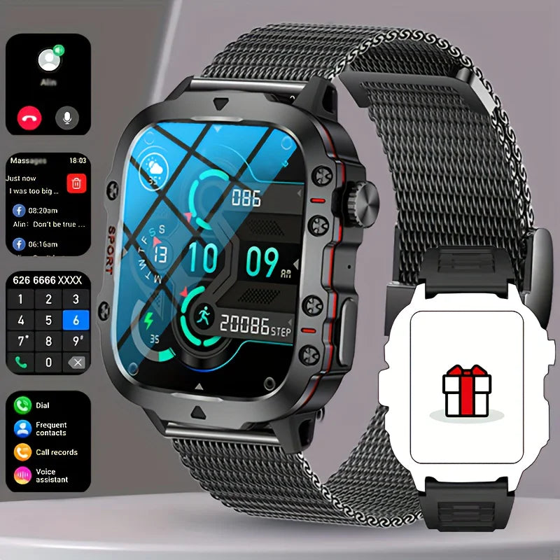 Orologio Fitness Con Schermo Da 1,96 Pollici 3ATM Chiamate Bluetooth Impermeabile Frequenza Cardiaca