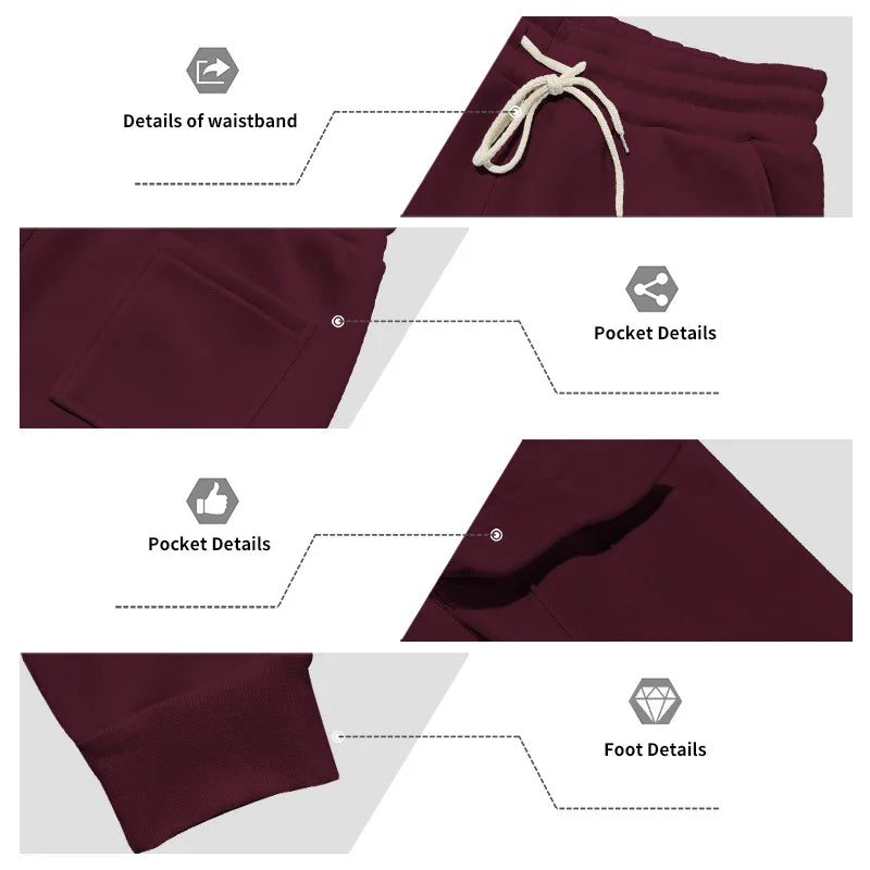 Pantaloni Sportivi Tascabili In Tinta Unita Da Uomo Con Cerniera Calda In Velluto Casual Da Uomo Americano