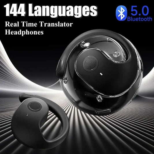 Traduttore AI Auricolari Bluetooth In Tempo Reale Cuffie Traduzione 144 Lingue Con Cancellazione Attiva Del Rumore