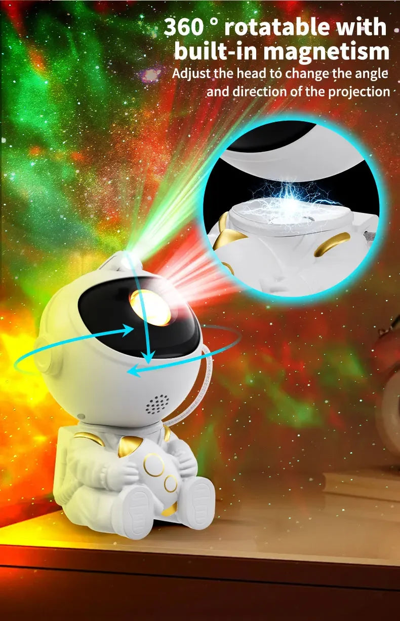 Lampada Starlight Astronauta Razzo Stelle Con Telecomando Proiezione Galassia Luce Notturna Per Camera Da Letto Natale