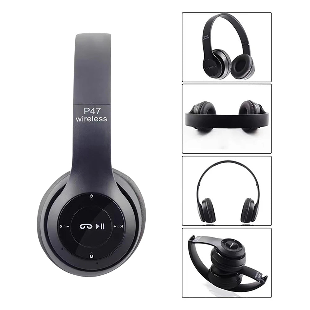 Cuffie Wireless Bluetooth 5.3 Over Ear HiFi Senza Cancellazione Del Rumore Microfono Integrato Sport Gaming Lettore