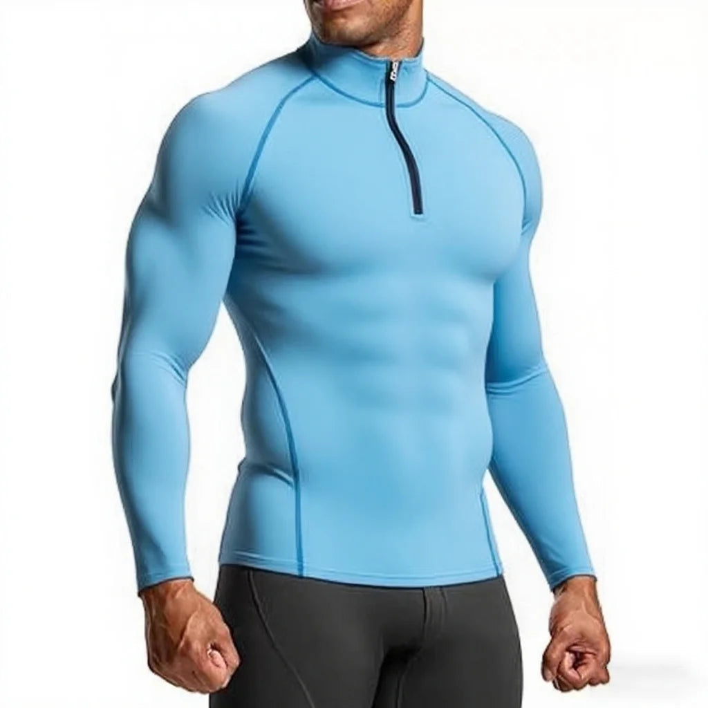 Maglietta Da Uomo A Maniche Lunghe In Compressione Per Palestra Allenamento Corsa Fitness Abbigliamento Sportivo