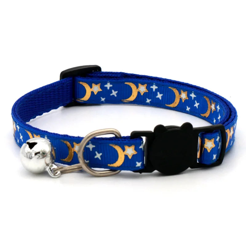 Collare per Gatti con Campanella Cartoon Star Moon Regolabile Anello di Sicurezza Gioielli per Gatti Cuccioli