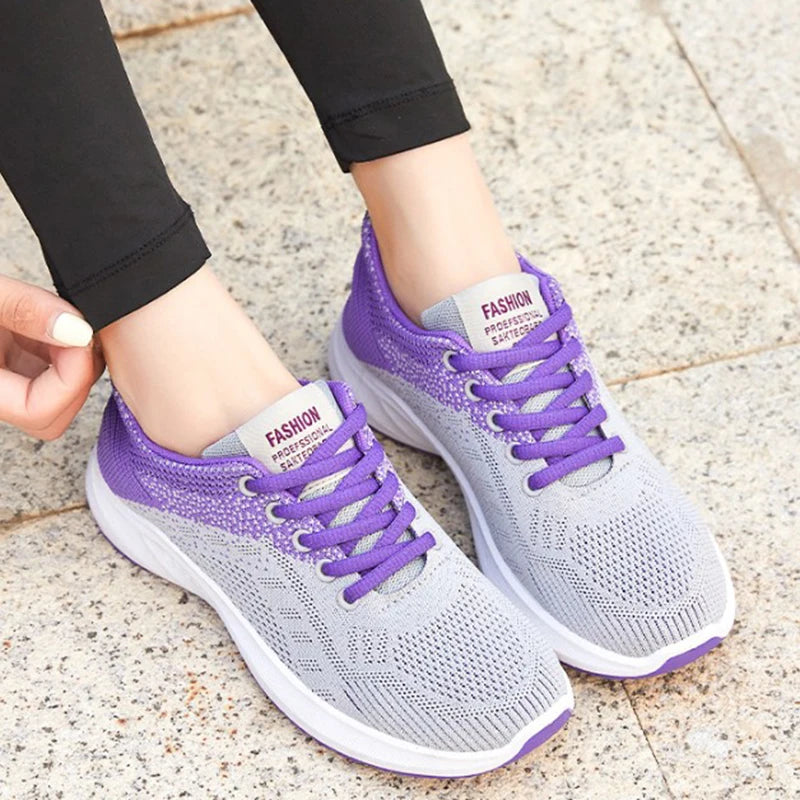 Scarpe Da Ginnastica Da Donna Vulcanizzate Air Mesh Morbide E Leggere Con Plateau Basso Da 1 A 3 Cm Lacci Scarpe Casual