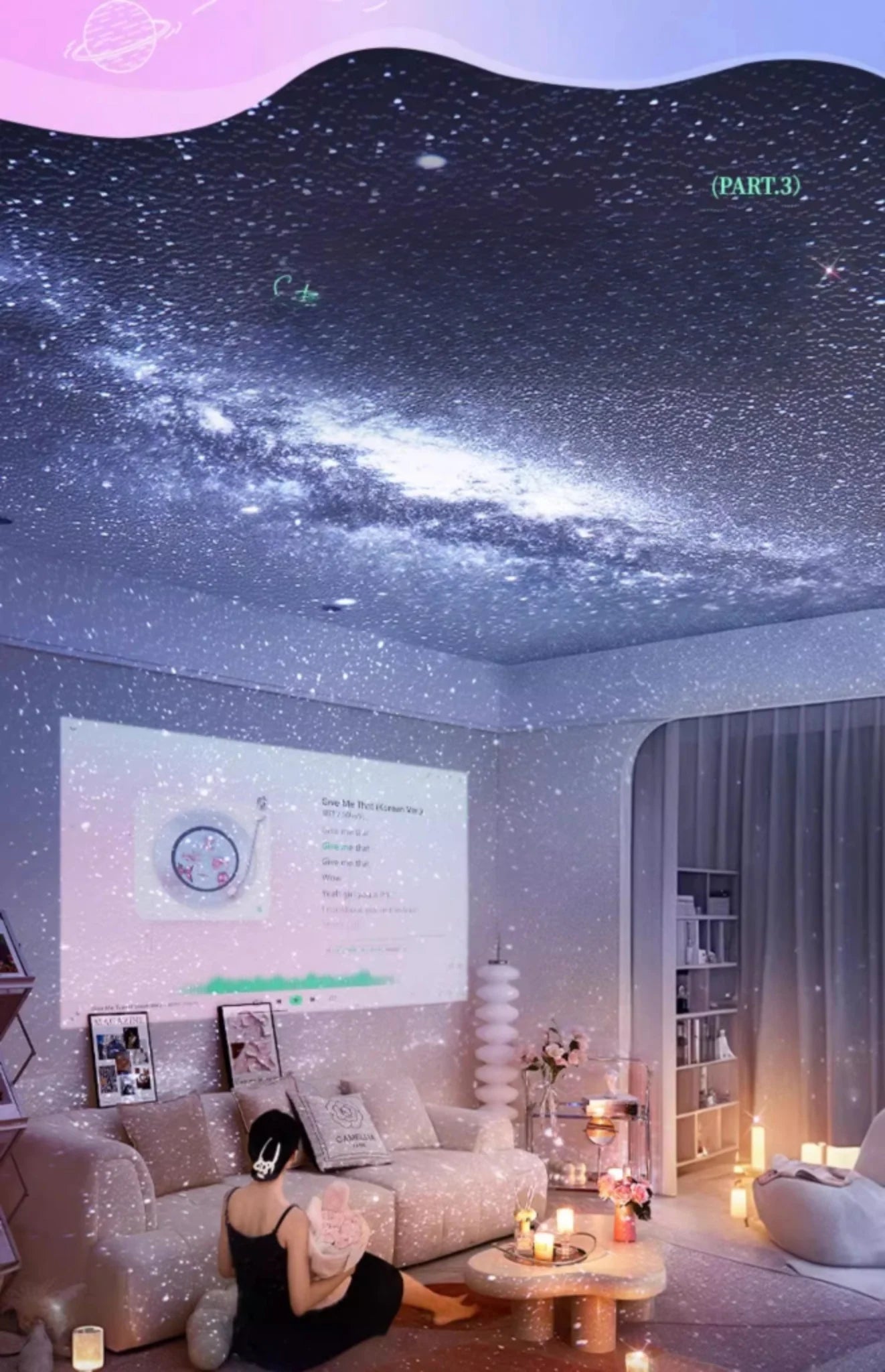 Meteor Dinamico 12 in 1 Lampada Proiettore Galaxy Ultra Trasparente Rotante con Lettore Musicale Regalo per Bambini