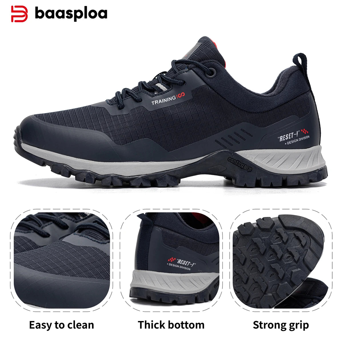 Baasploa Scarpe Da Trekking Uomo Impermeabili Antiscivolo Resistente All Usura Per Esploratori Outdoor M7306