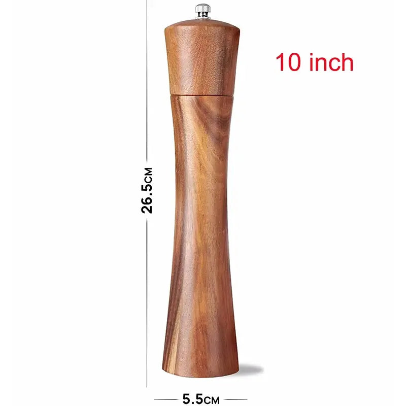 Macinapepe in Legno Regolabile con Forte Macinino in Ceramica per Sale e Pepe Spezie Utensile da Cucina 6 8 10 Pollici