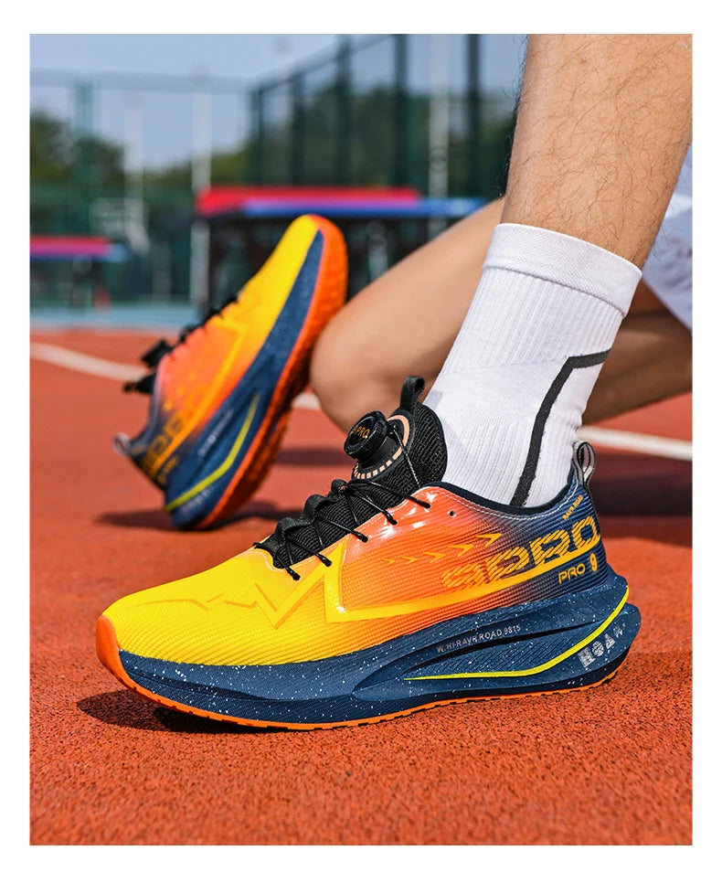 Scarpe Da Corsa Fluorescenti Con Piastra In Carbonio Per Maratona Sneakers Respiranti Leggere Per Uomo E Donna