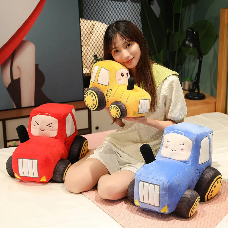 Simulazione Trattore Escavatore Giocattoli Di Peluche Per Auto Kawaii Morbido Cuscino Veicoli Regalo Natale Bambini