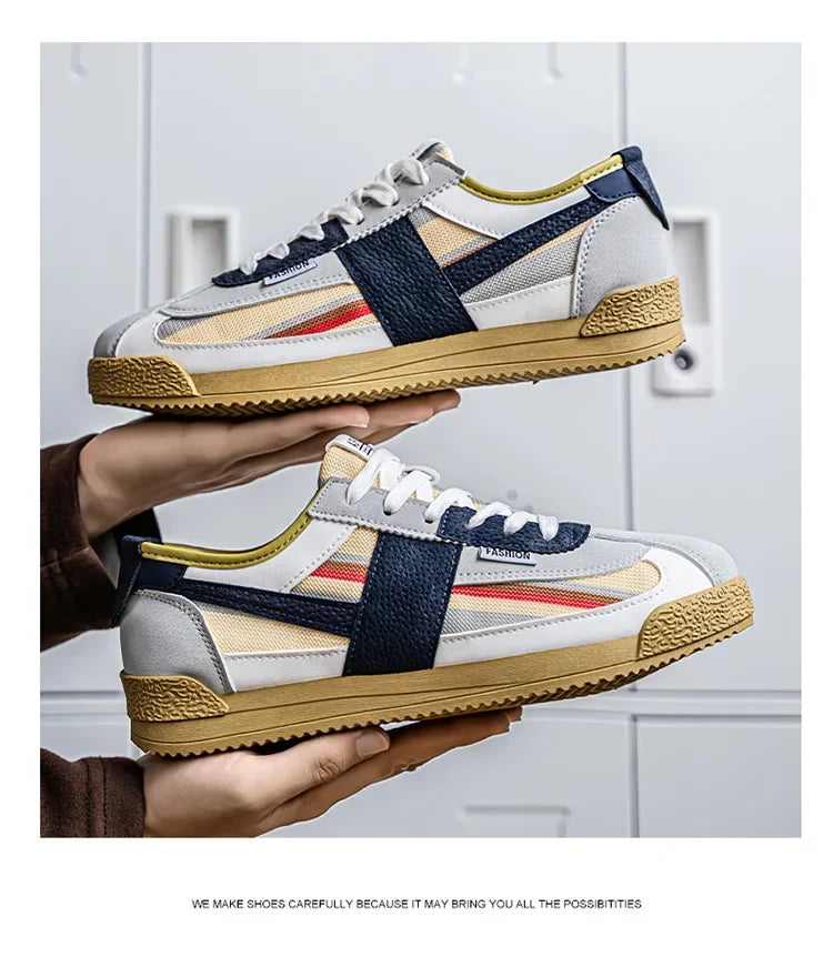 Scarpe Casual Uomo Traspiranti In Tela Versione Aggiornata Primavera Estate Punta Tonda Fodera In Poliestere
