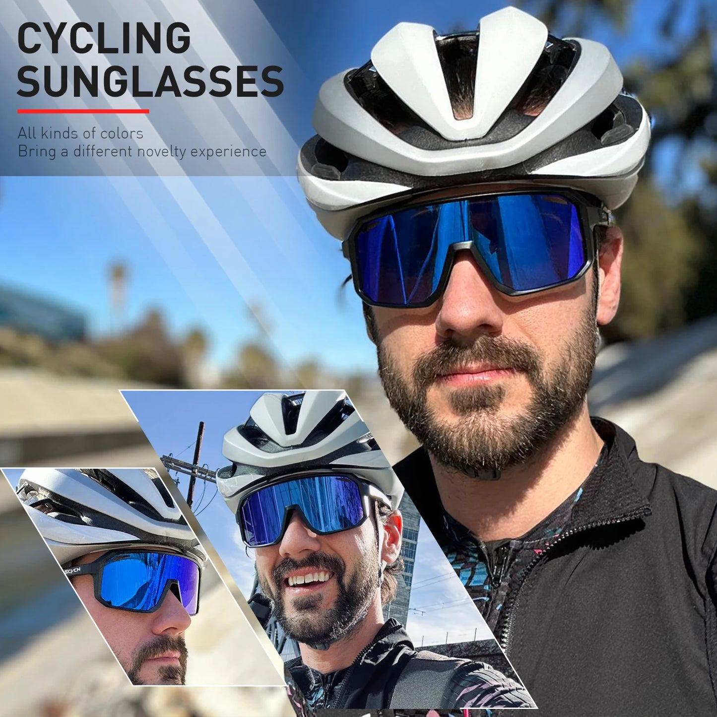 SCVCN Occhiali Da Sole Da Ciclismo UV400 Unisex Per Bici Da Strada All Aperto Sportivi