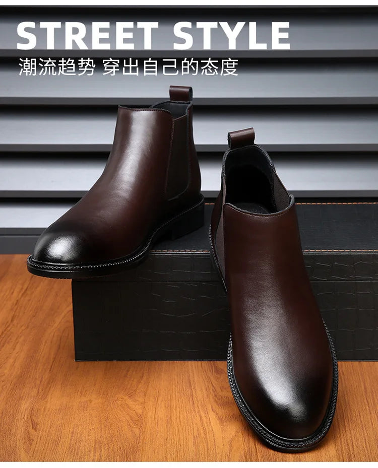 Stivaletti Chelsea In Pelle Da Uomo Di Lusso Fatti A Mano Slip On Per Abito Formale E Casual
