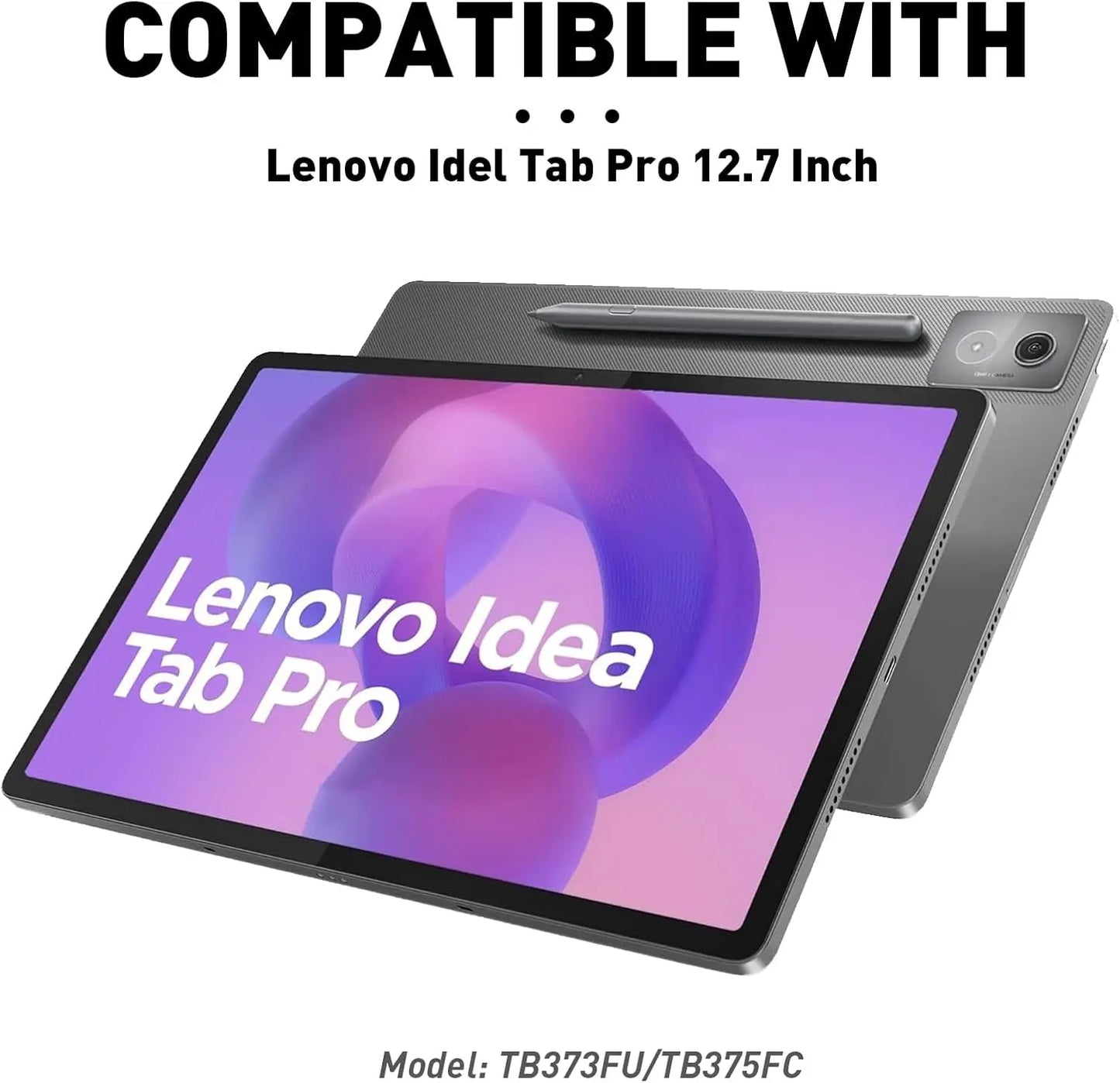 Custodia per Lenovo Idea Tab Pro 12.7 Pollici 2025 TB373FU con Tastiera Staccabile Retroilluminata in Pelle