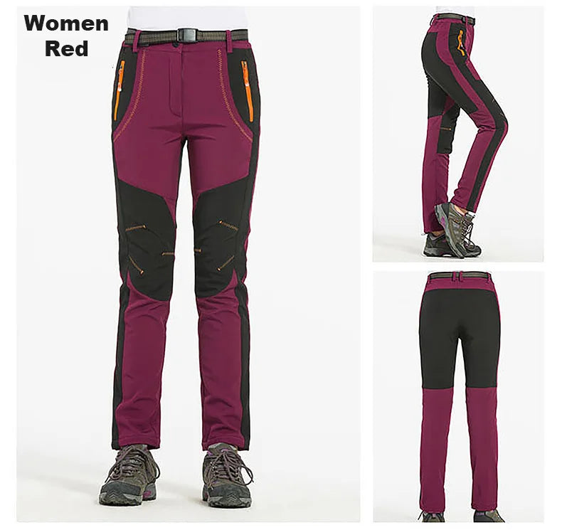 Pantaloni In Pile Invernali Da Donna Per Trekking Impermeabili Caldi Softshell All Aperto Antipioggia Antivento