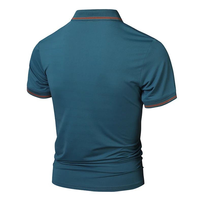 Maglietta Da Uomo Traspirante Estiva Con Risvolto Versatile Top Da Esterno Per Affari E Moda Polo Solido