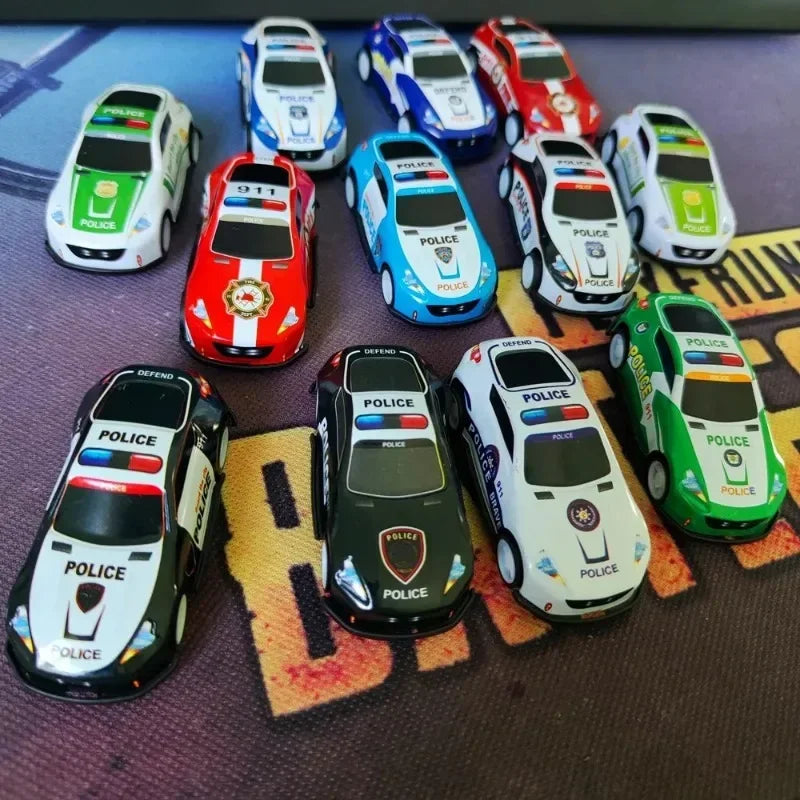 Set Diecast Metallo Dieci Auto Polizia Giocattolo Scorrimento Inerziale Per Bambini Regalo Di Compleanno