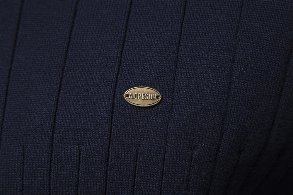 Maglione Uomo Cotone Con Cerniera Autunno Inverno Colletto Coreano Alta Qualità Caldo