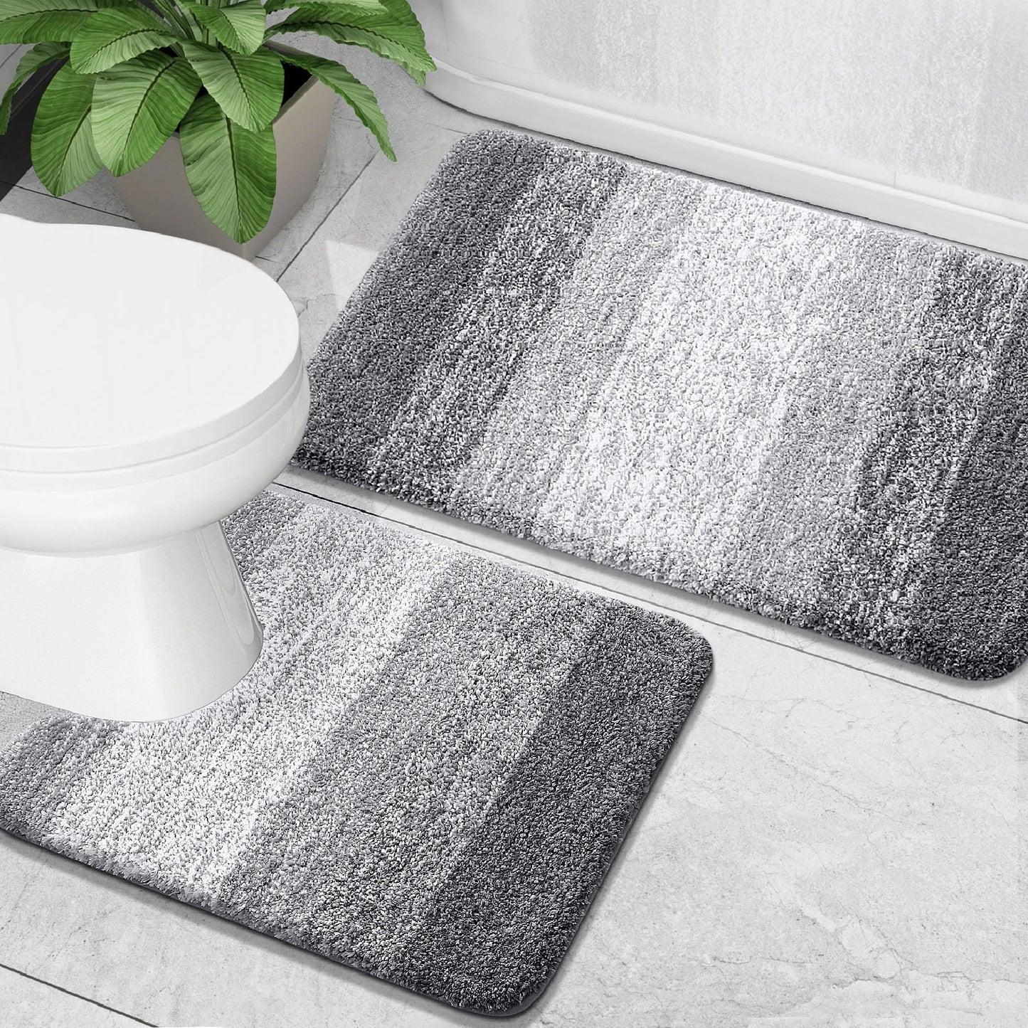 Kitinjoy Tappeto Da Bagno In Microfibra Assorbente Morbido Antiscivolo Shaggy Lavabile In Lavatrice