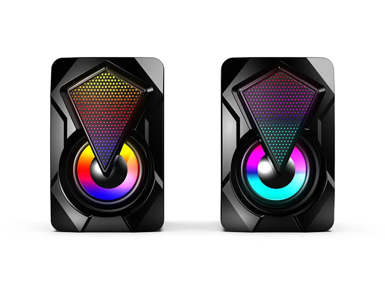 Nuovo Altoparlante Per Computer X2 Illuminato RGB USB Mini Cablato Multimediale Per PC Laptop Desktop