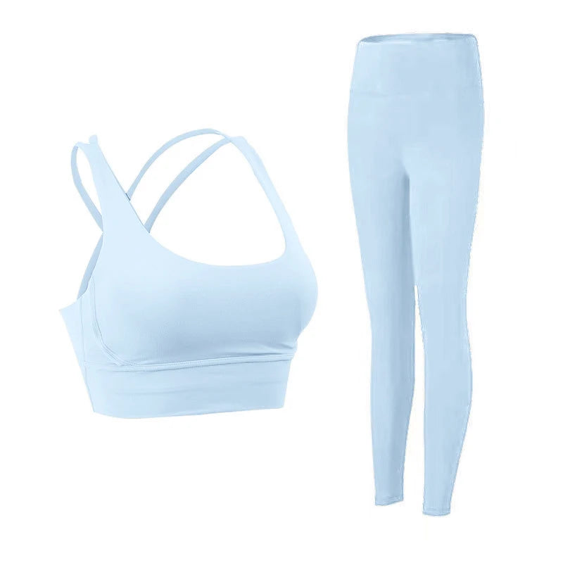 Tuta Da Yoga Due Pezzi Da Donna Abbigliamento Sportivo Per Pilates E Fitness Leggings Reggiseno Sportivo Traspirante