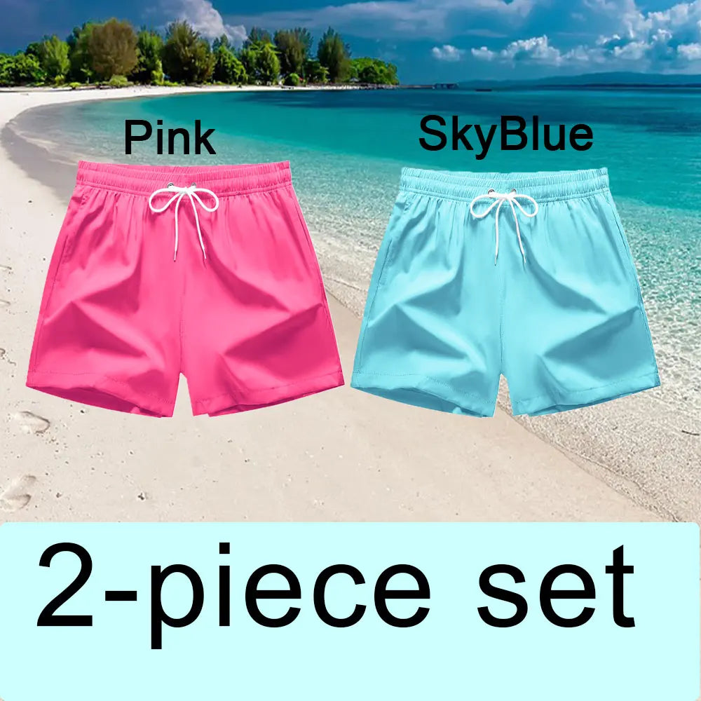 Pantaloncini da Bagno da Uomo da Surf ad Asciugatura Rapida Traspiranti con Coulisse e Tasche per Spiaggia Estiva