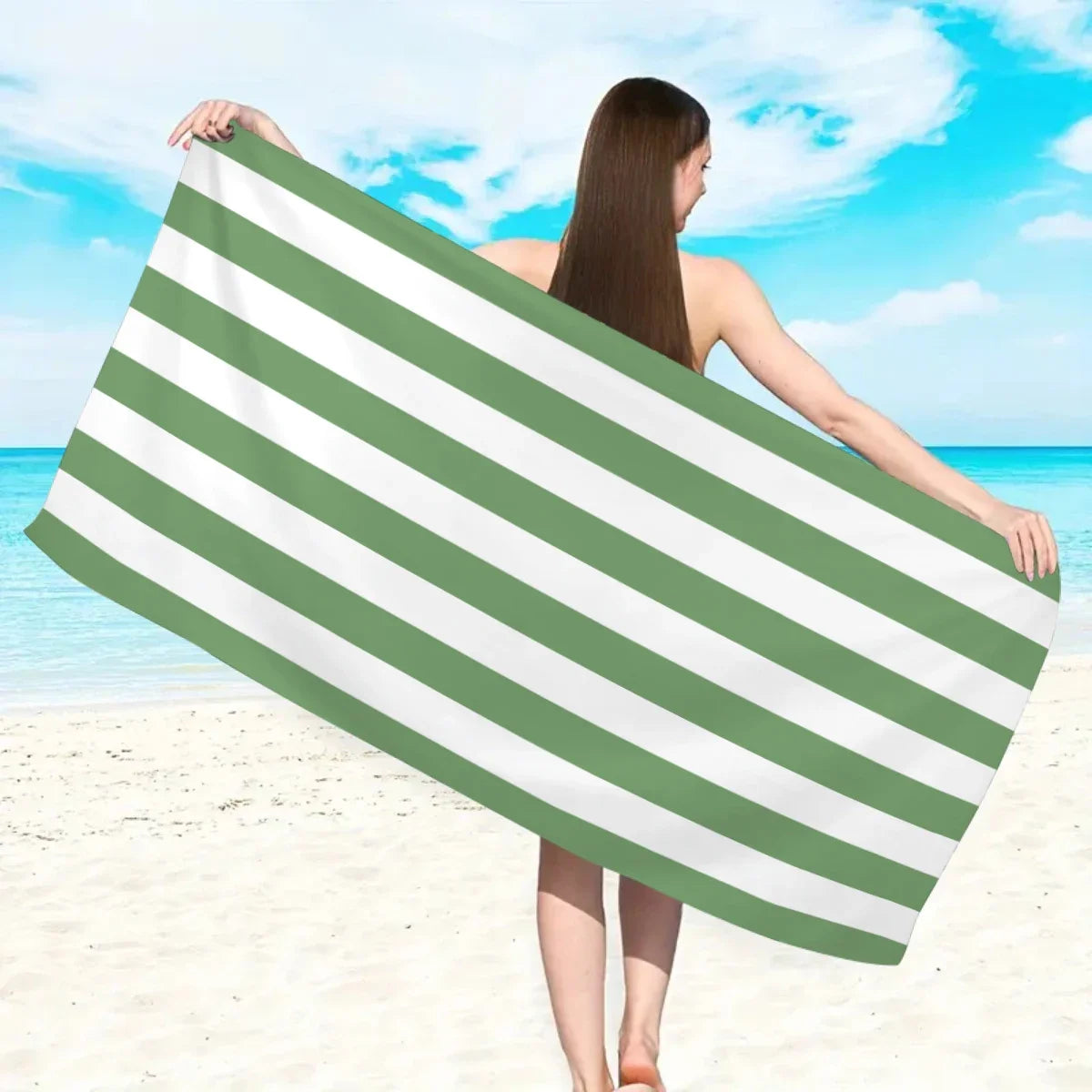 Telo Mare A Righe In Microfibra Ad Asciugatura Rapida Asciugamano Assorbente Per Spiaggia Vacanze Al Nuoto