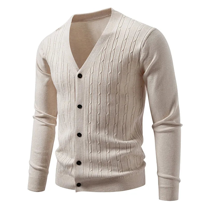 Favocent Maglione da Uomo Scollo a V Sottile Lavorato a Maglia Solido Autunno 2025 Moda Casual
