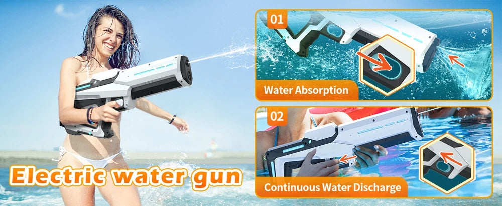 Pistola Ad Acqua Elettrica Per Bambini E Adulti Blaster Con Aspirazione Automatica Per Gioco Estivo All Aperto