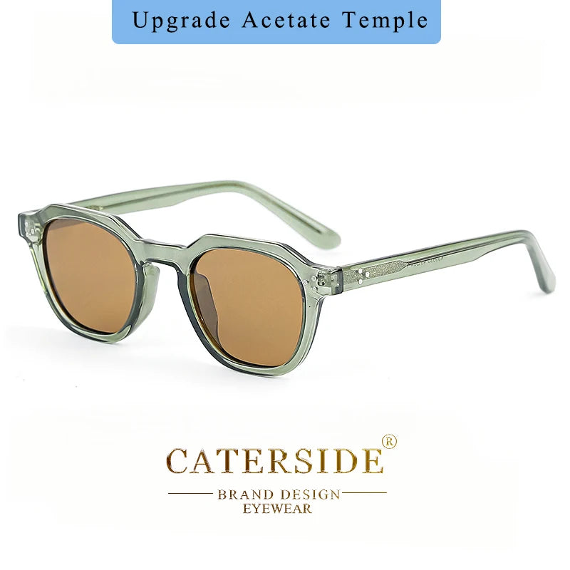 Occhiali Da Sole Polarizzati Retrò Unisex Caterside Ultraleggeri Montatura TR90 Poligonale Per Esterni Viaggio Di Qualità