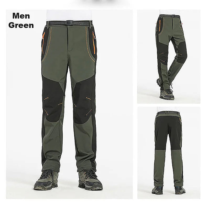 Pantaloni Invernali Da Uomo In Pile Per Trekking Impermeabili Caldi Da Campeggio All Aperto Soft Shell Antipioggia Antivento