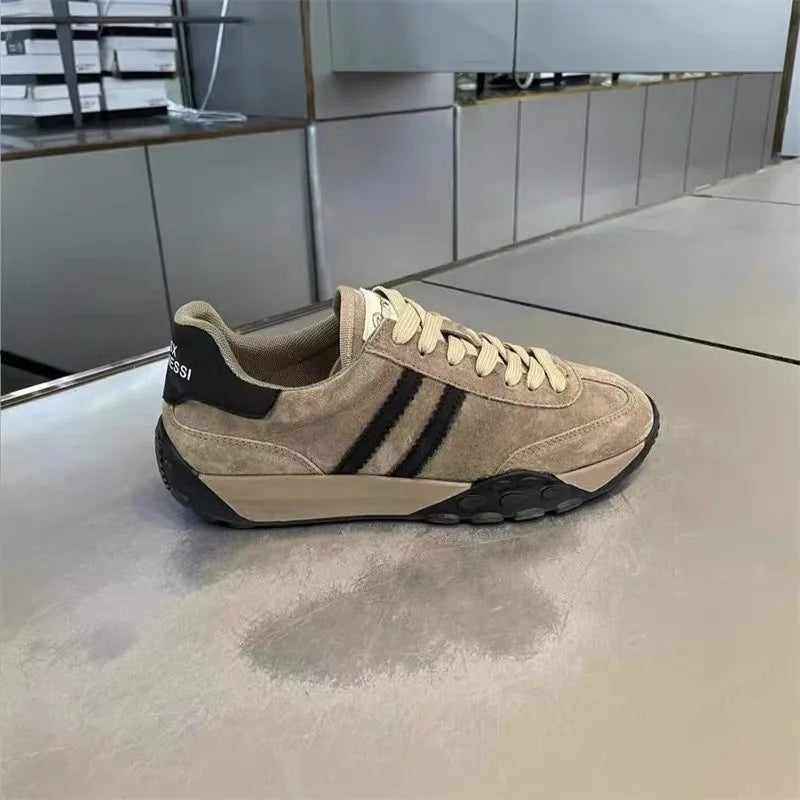Sneakers Casual Uomo Designer Retro Scarpe Da Corsa In Microfibra Tessuto Pelle Traspirante Con Plateau Interno