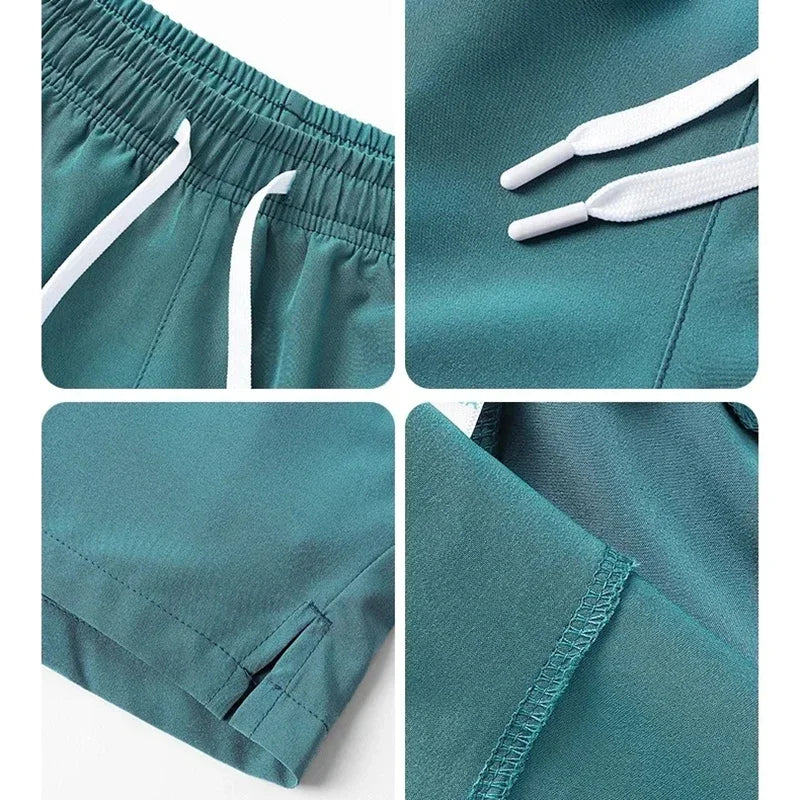 Pantaloni Sportivi Leggeri Da Uomo Con Tasche Pantaloncini Corti Estivi Da Fitness In Tinta Unita Per Jogging E Spiaggia