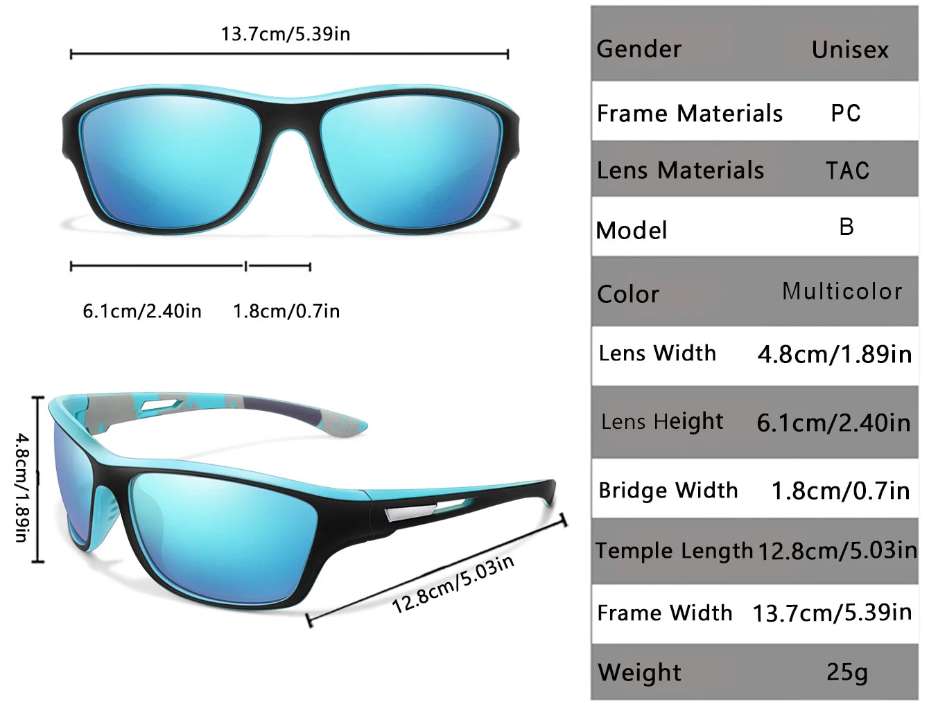Occhiali Da Sole Polarizzati Unisex Per Pesca Trekking Ciclismo All Aperto UV400 Antiriflesso