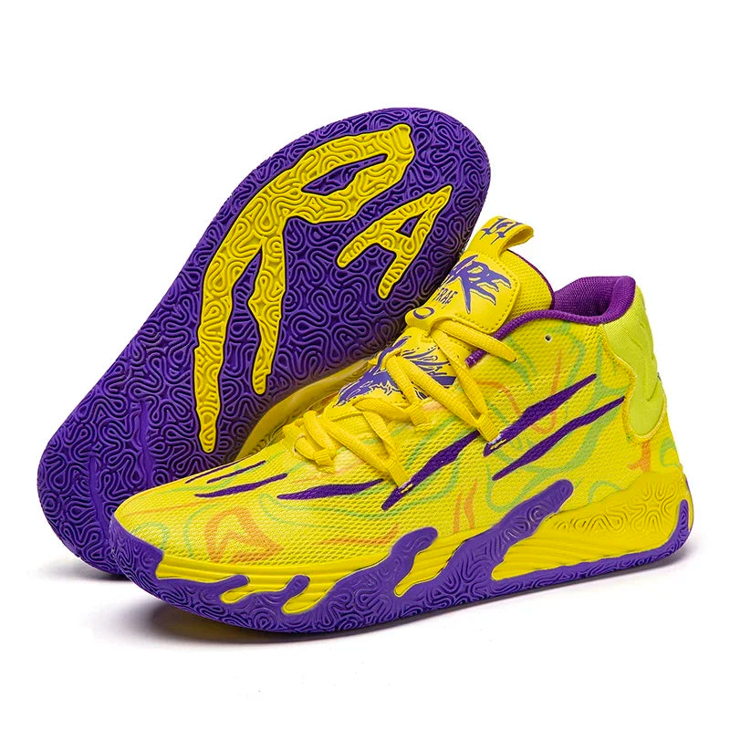 Scarpe Da Basket Da Uomo Allenamento Sul Campo Traspiranti In Mesh Antiscivolo Mid Cut Design Lussuoso
