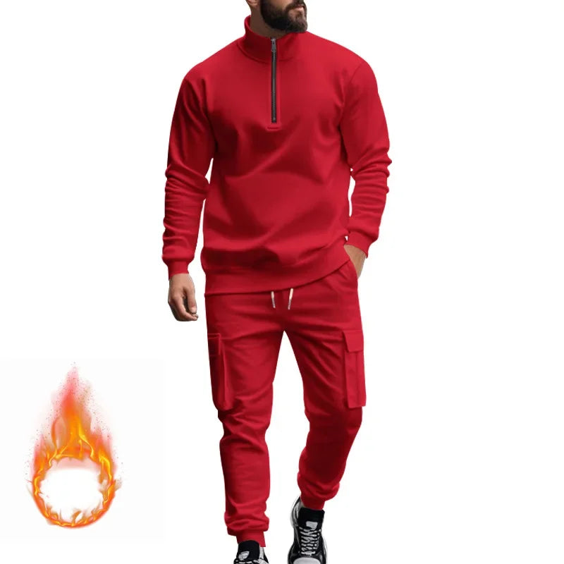 Pantaloni Sportivi Con Cerniera Calda In Velluto Da Uomo Casual Autunno Inverno 2024