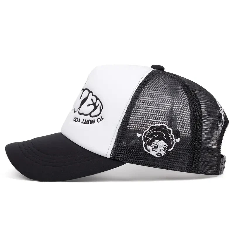 Berretto da Baseball Ricamato in Spugna con Rete da Esterno Unisex Uomo e Donna Casual