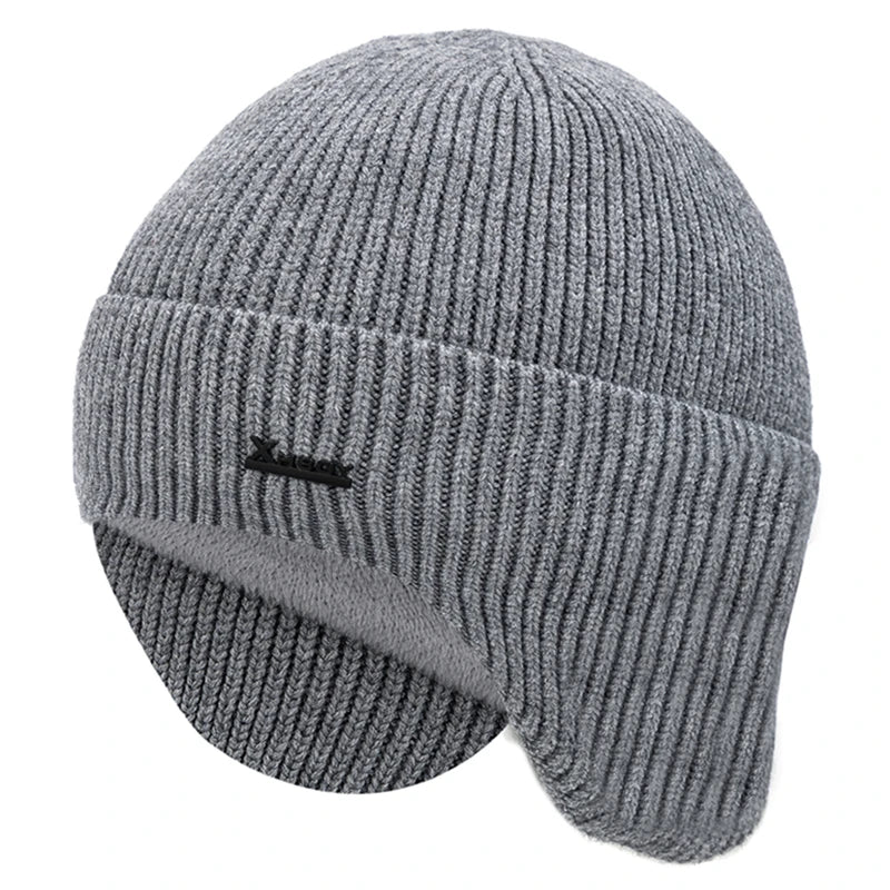 Cappello Invernale Da Uomo Con Paraorecchie Caldo In Pile Berretto Morbido Lavorato A Maglia Sportivo Da Sci All Aperto