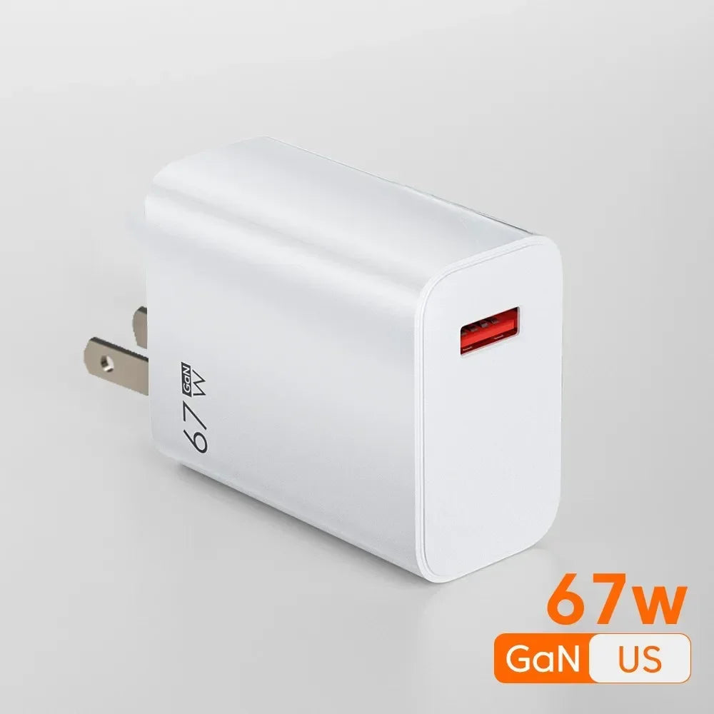 Caricabatterie USB 67W Per Xiaomi 14 13 12 11 Mi Poco Redmi Note 10 9 Pro 6A Adattatore Muro Cavo USB C Ricarica Turbo