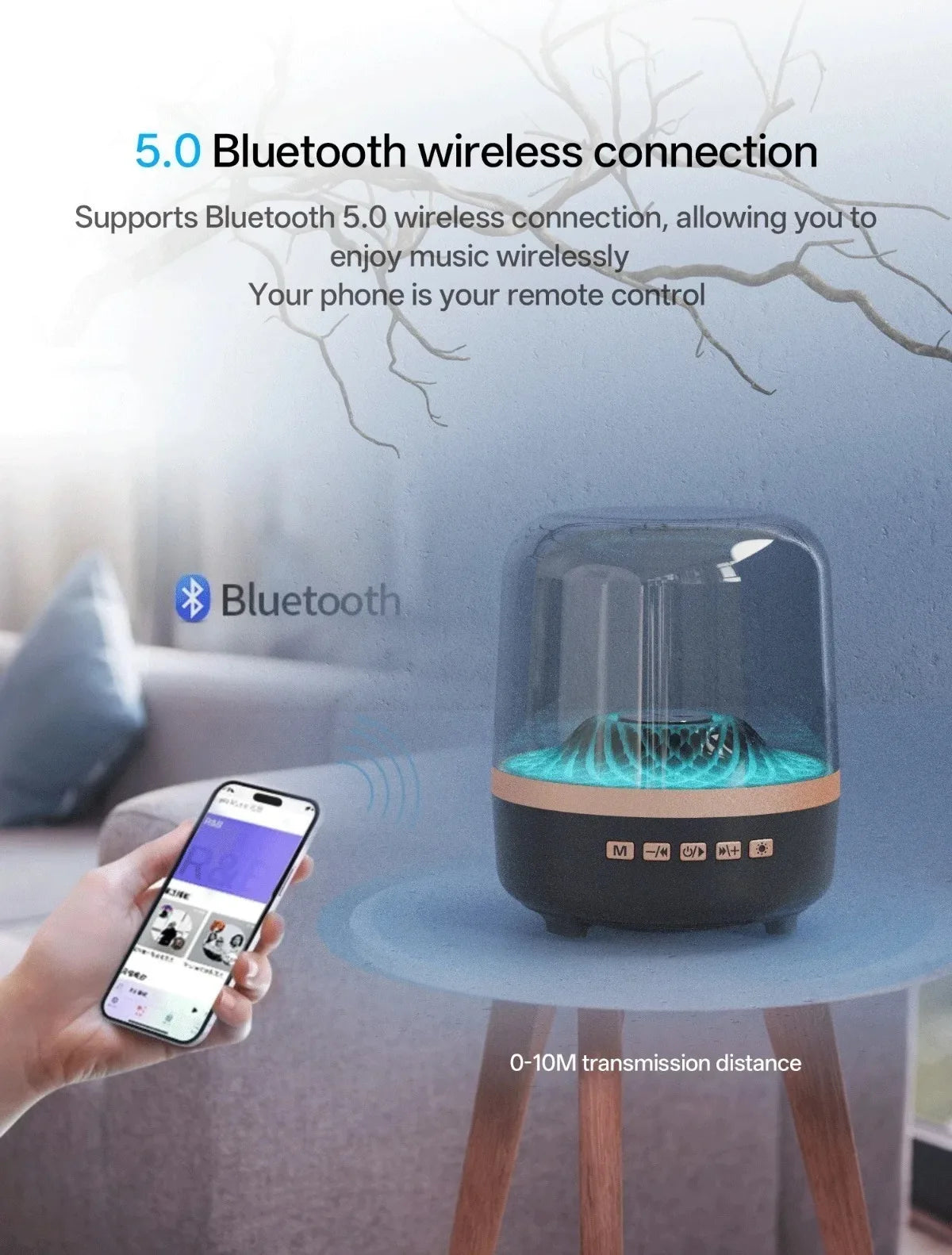 Soundbar Wireless Portatile Bluetooth 5.3 Altoparlante Home Theater Subwoofer Lampada Acustica Hi Fi Per Android IOS