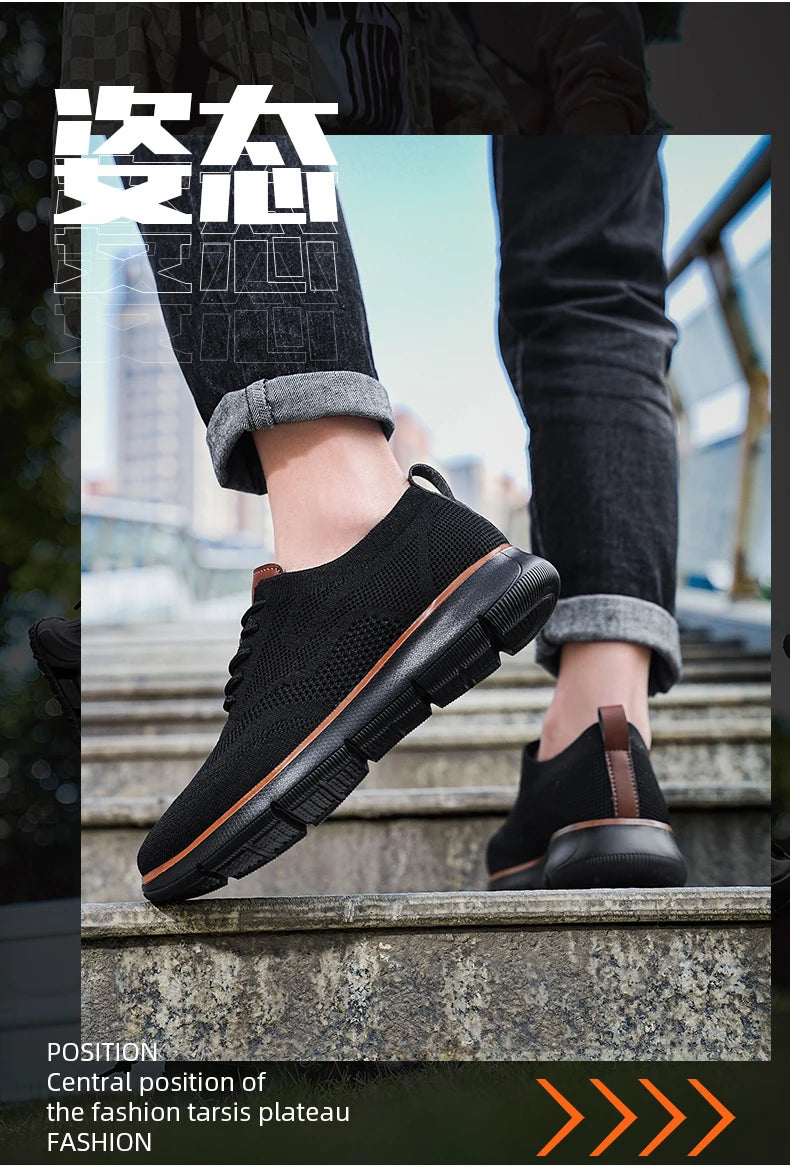 Scarpe Casual Da Uomo Traspiranti Con Cuscino Oxfords Comode Per Abito Formale In Maglia Plus Size