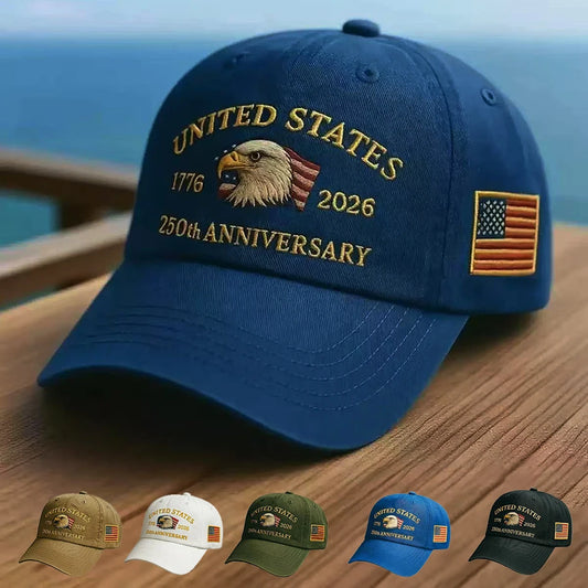 Cappello Patriottico 250esimo Anniversario USA Con Aquila Ricamata Unisex Berretto Da Baseball Elegante